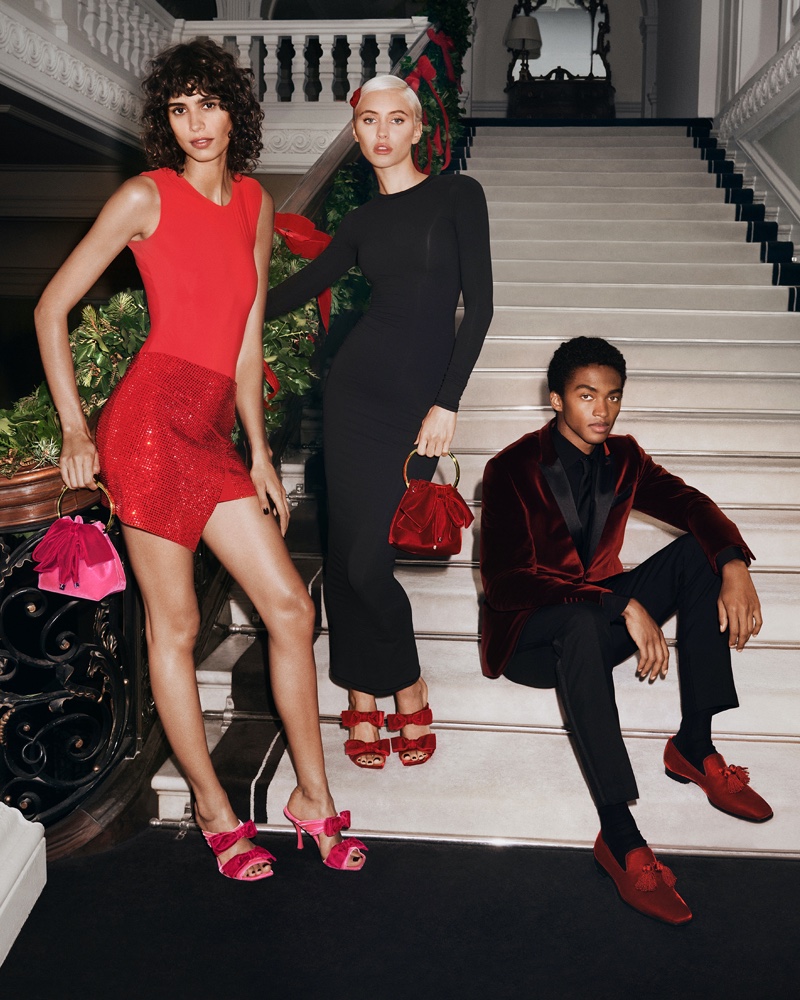 Jimmy Choo unveils winter 2022 campaign with Mica Arganaraz, Iris Law, and Stan Taylor.