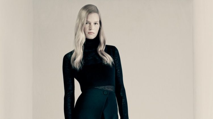 Massimo Dutti features wool finished turtleneck and skirt for its New Icons Peices 2022 collection.