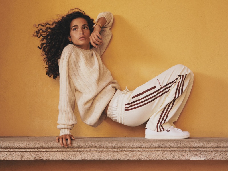 Chiara Scelsi poses in adidas Originals x Sporty & Rich collection campaign.