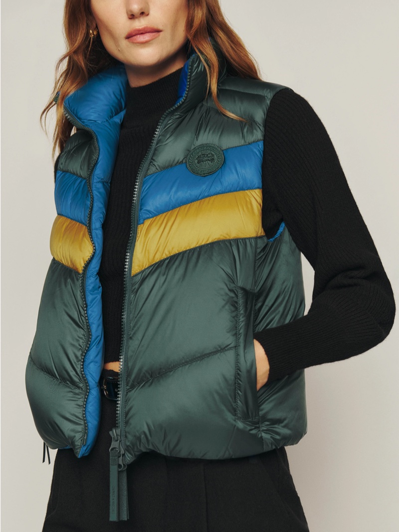 Canada Goose x Reformation Layla Vest in Seaweed/Peacock $650
