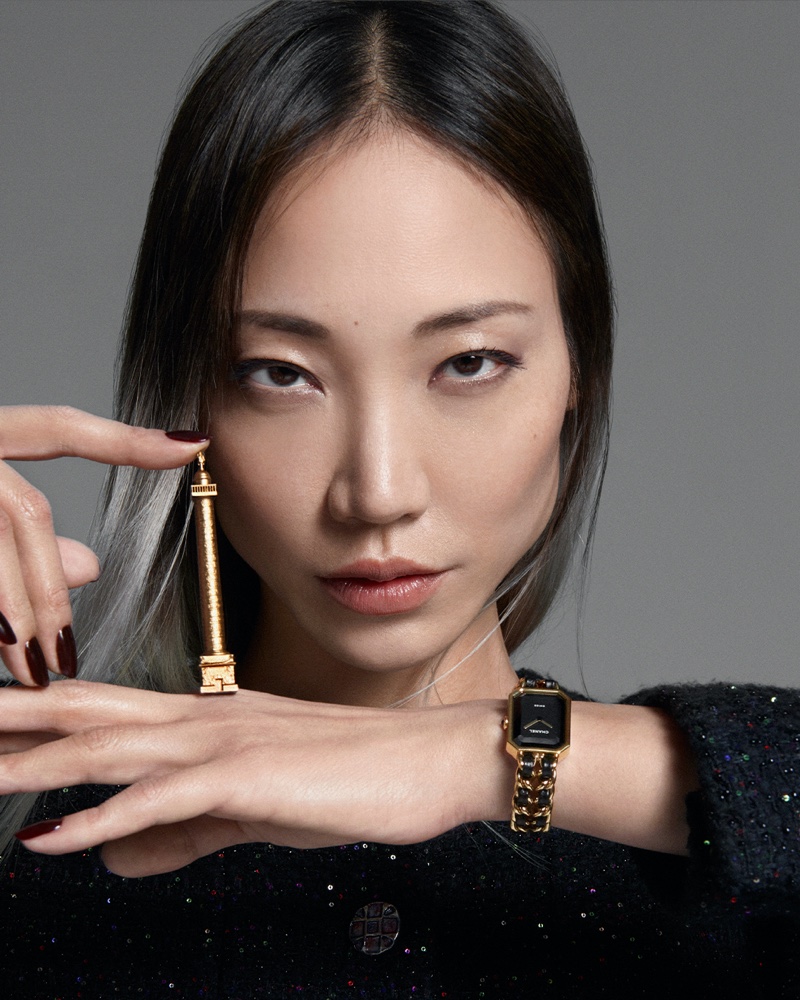 Soo Joo Park poses with the new Chanel Première Édition Originale Watch.