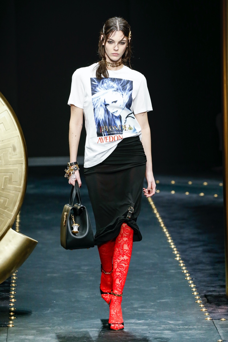 fashion runway versace t shirt skirt