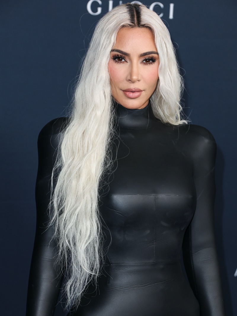 hair bright white kim kardashian