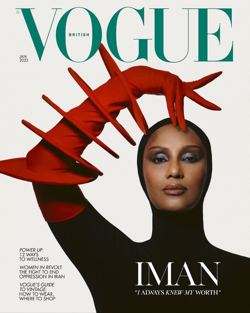 Iman on Vogue UK January 2023 Cover