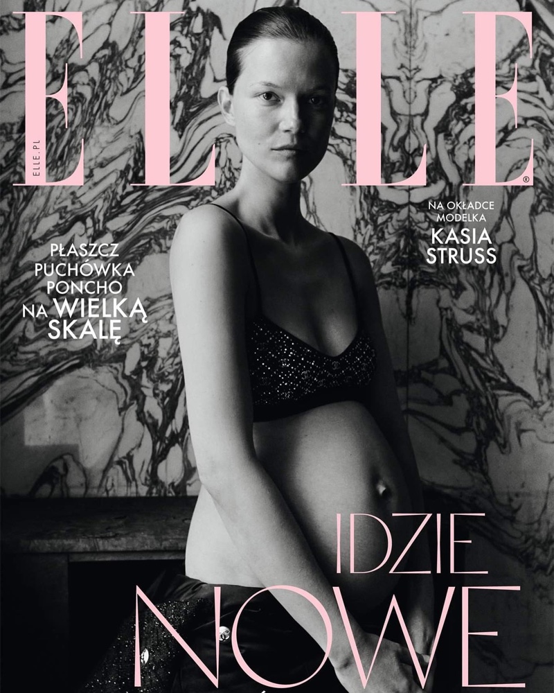 Kasia Struss Pregnant ELLE Poland Cover 2023