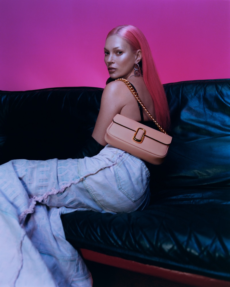 Posing in jeans, Kate Moss appears in Marc Jacobs resort 2023 campaign.