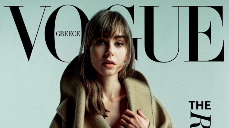 Lily Collins Max Mara Coat Vogue Greece Cover 2023