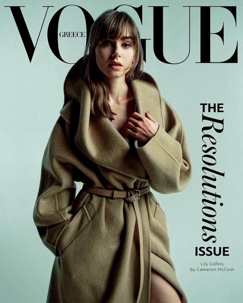 Lily Collins Vogue Greece January 2023 Cover Photos LIBEEO