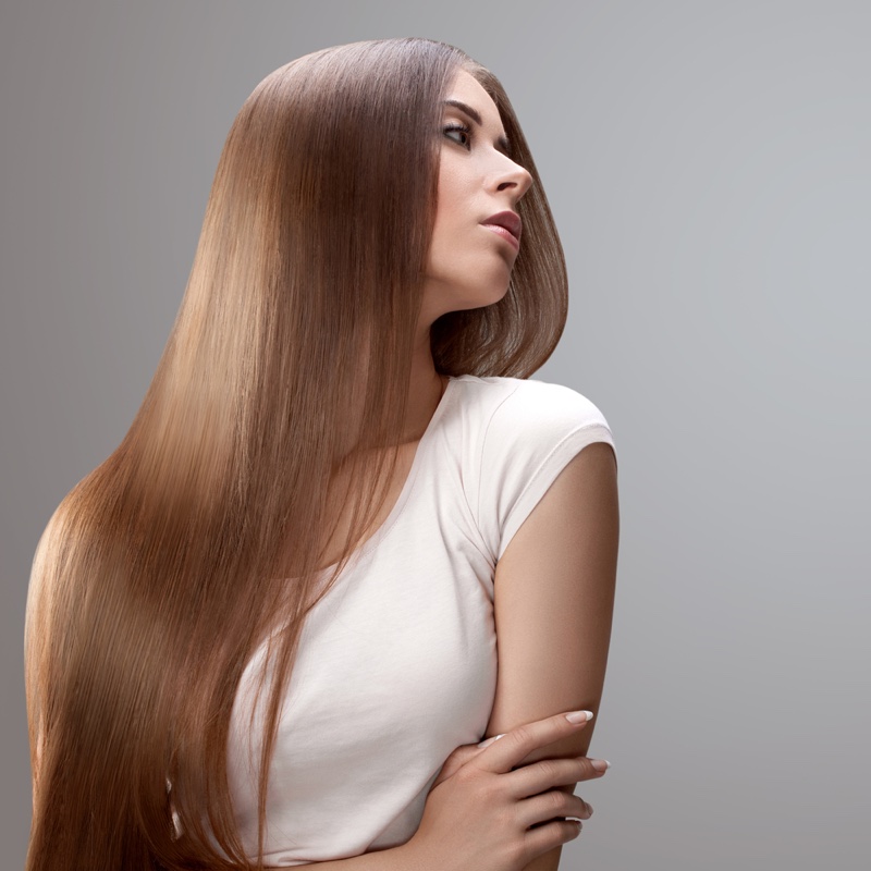 long light brown hair beautiful model