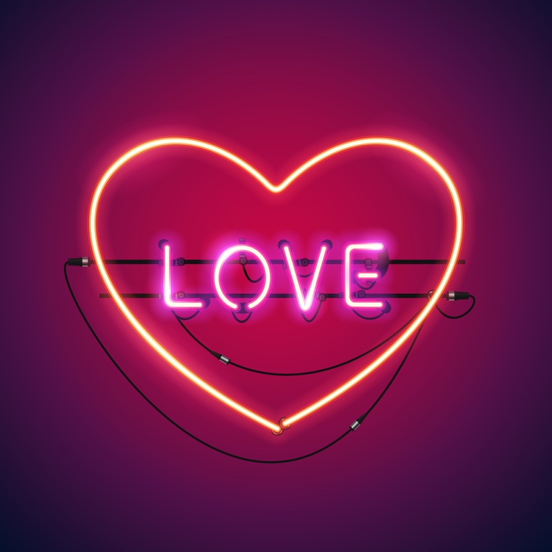 love heart neon sign