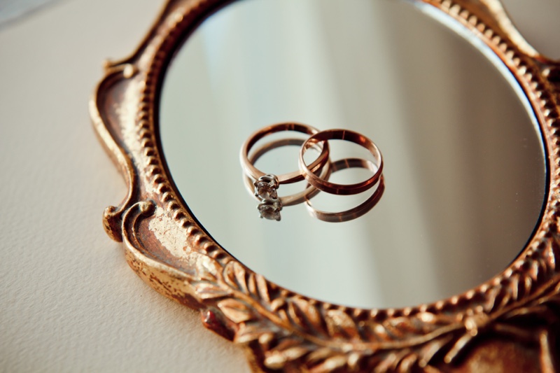 vintage wedding rings mirror