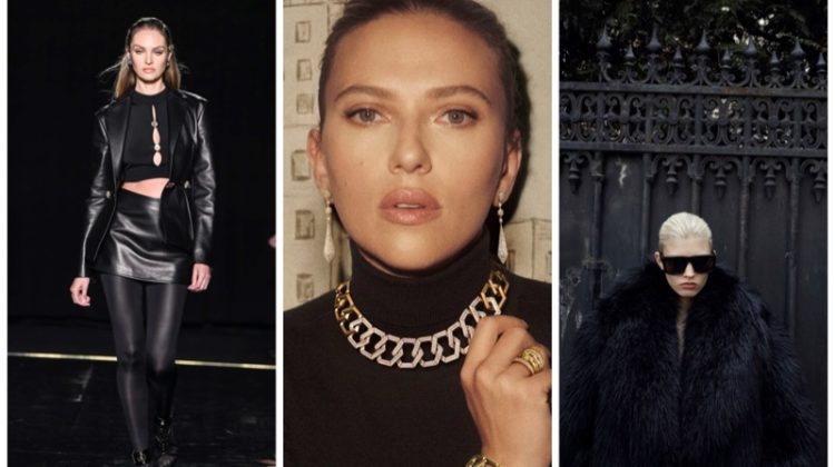 Week in Review: Candice Swanepoel, Scarlett Johansson for David Yurman Holiday 2022 campaign, and Camille Chifflot for Saint Laurent winter 2022 collection.