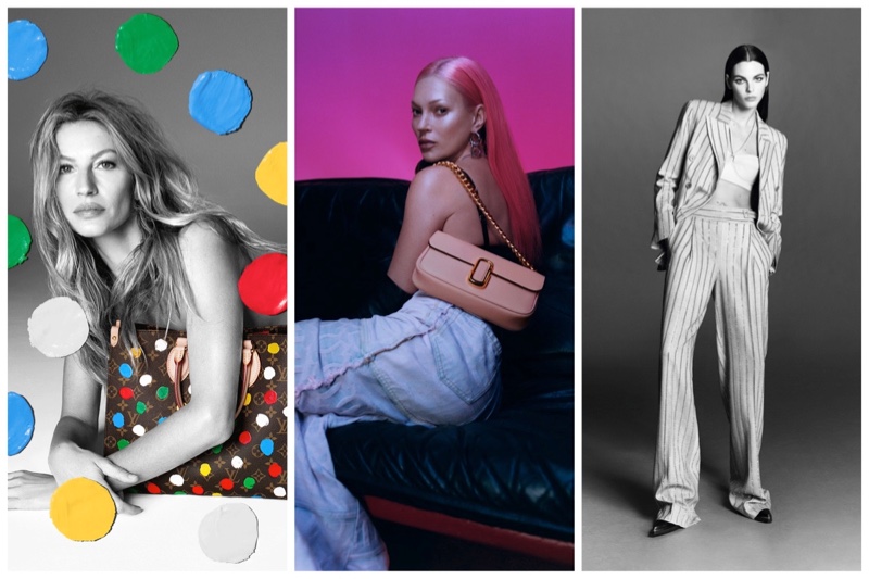 Week in Review: Gisele Bundchen for Louis Vuitton x Yayoi Kusama campaign, Kate Moss in Marc Jacobs resort 2023 collection, and Vittoria Ceretti for Ermanno Scervino spring 2023 campaign.