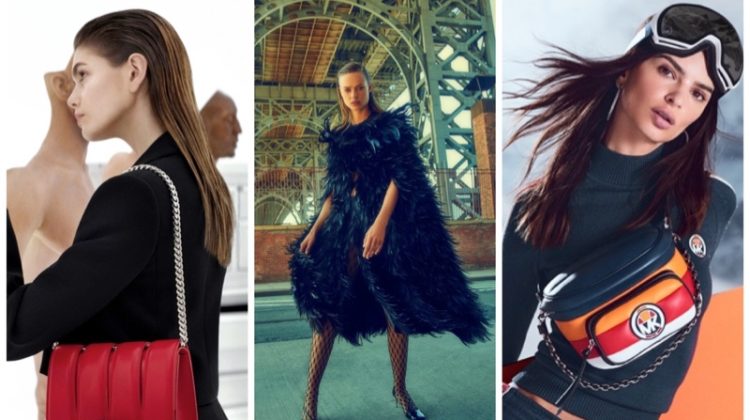 Week in Review: Kaia Gerber for Alexander McQueen The Slash Bag film, Birgit Kos in Love Want Magazine, and Emily Ratajkowski for Michael Kors x Ellesse Ski Capsule Collection.