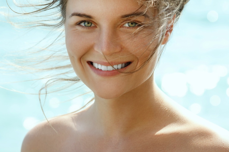 woman smiling natural makeup beauty