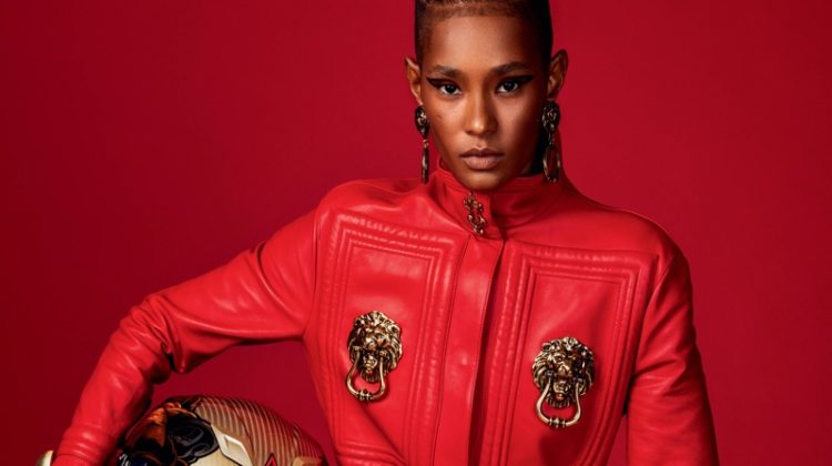 Ysaunny Brito Models Black & Red Fashion for Harper's Bazaar Arabia