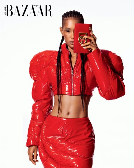 Ysaunny Brito Harper's Bazaar Arabia Red Fashion Editorial