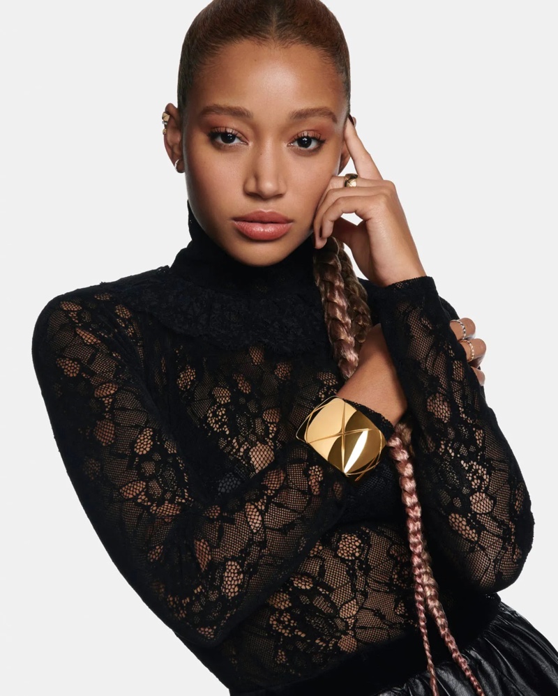 Amandla Stenberg fronts Chanel Coco Crush fine jewelry 2023 campaign.