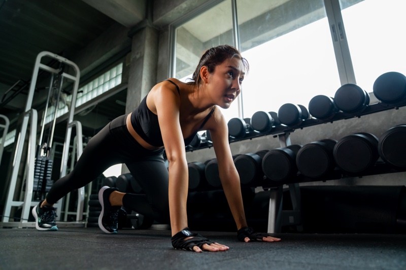 Asian Woman sweat Workout