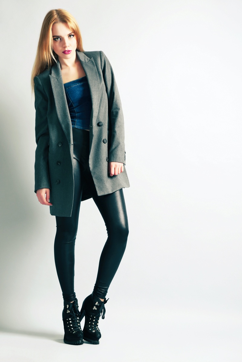 leggings blazer look