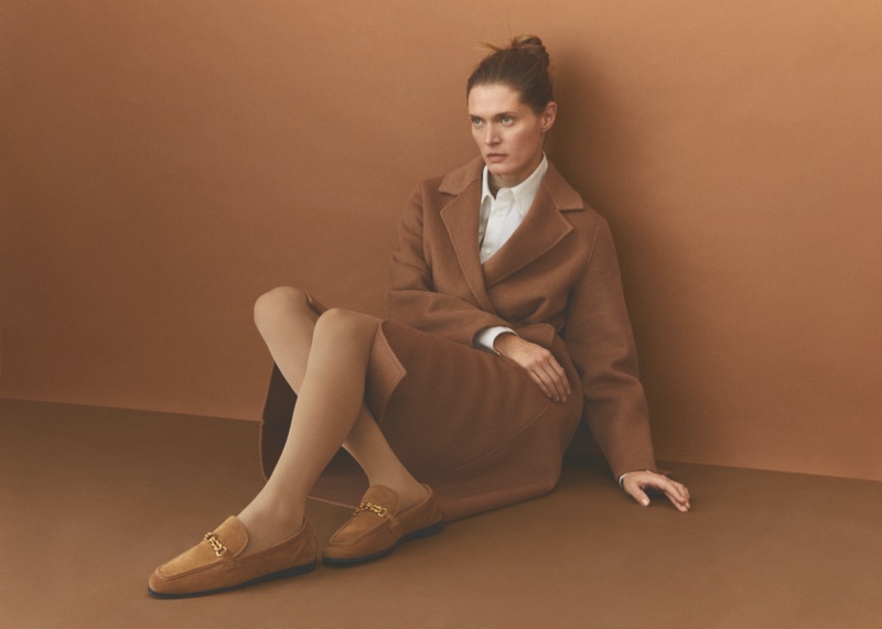 Mango spotlights neutral outfits for the winter season.