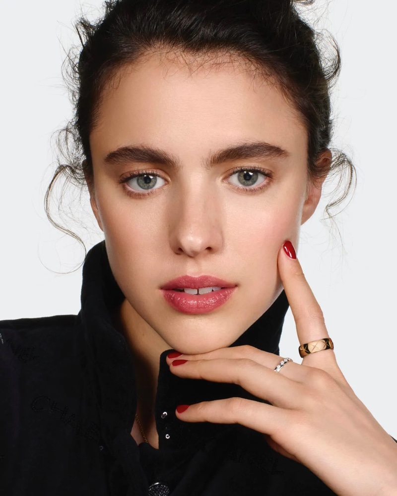 Ready for her closeup, Margaret Qualley appears in Chanel Coco Crush fine jewelry 2023 campaign.