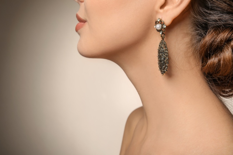 Pearl Embellished Long Earrings