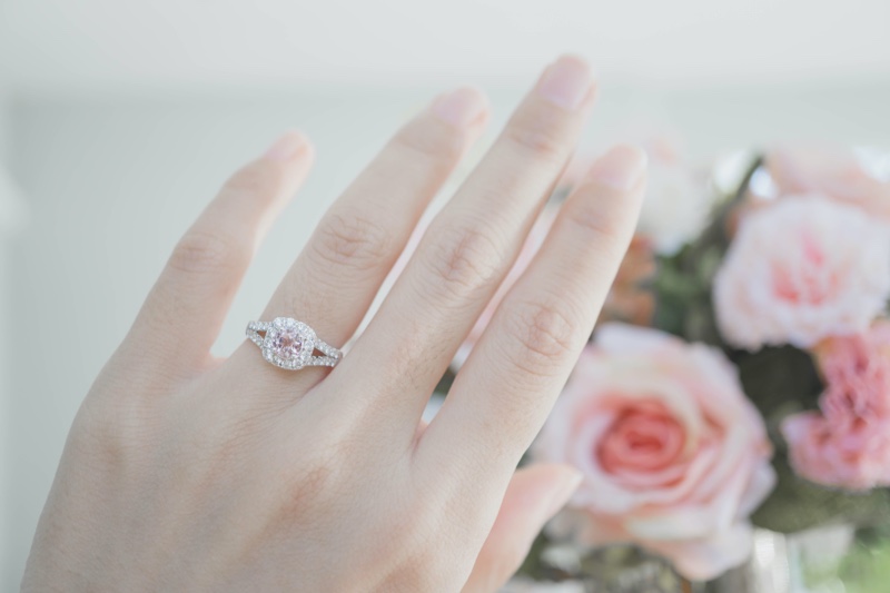 Pink Engagemnt Ring Flowers