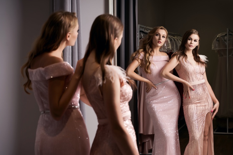 pink prom special occasion dresses sequins