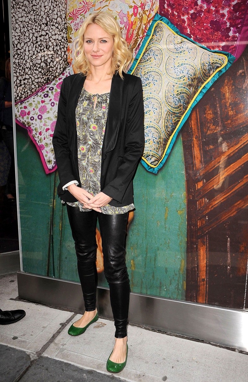 Sienna Miller Blazer Leggings Green Ballet Flats