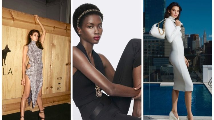 Week in Review: Kaia Gerber for Alaia winter-spring 2023 campaign, Anok Yai in Chanel Rouge Allure Velvet lipstick collection, and Kendall Jenner for Jimmy Choo spring 2023 campaign.