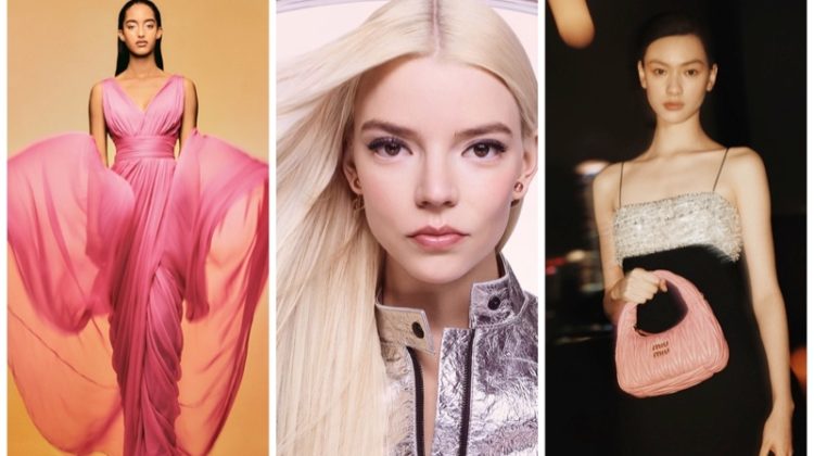 Week in Review: Mona Tougaard for Alberta Ferretti spring-summer 2023 campaign, Anya Taylor-Joy in Dior Addict Lip Maximizer ad, and Qiu Tian for Miu Miu Lunar New Year 2023 campaign.