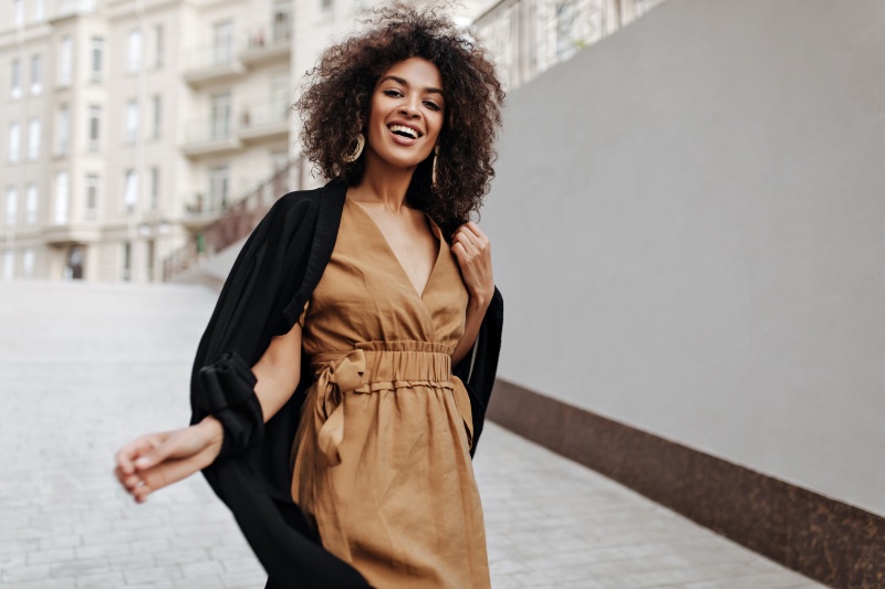 brown long dress