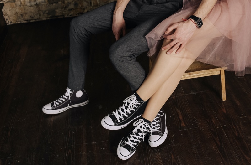 Young Couple Matching Converse Sneakers