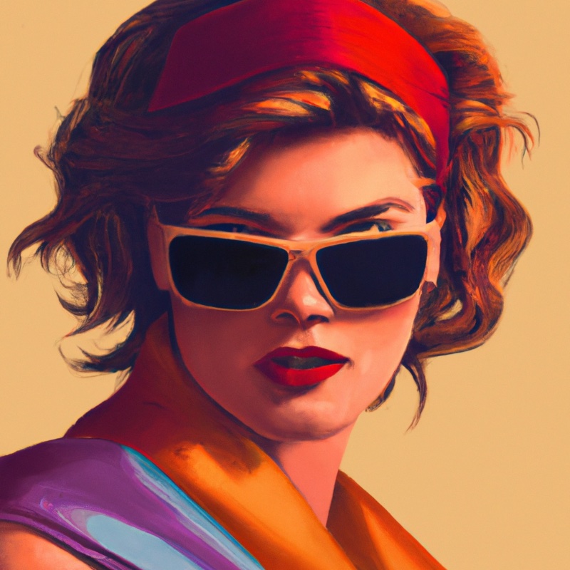 80s Sunglasses Women Ray-Ban Wraparound Style Illustration