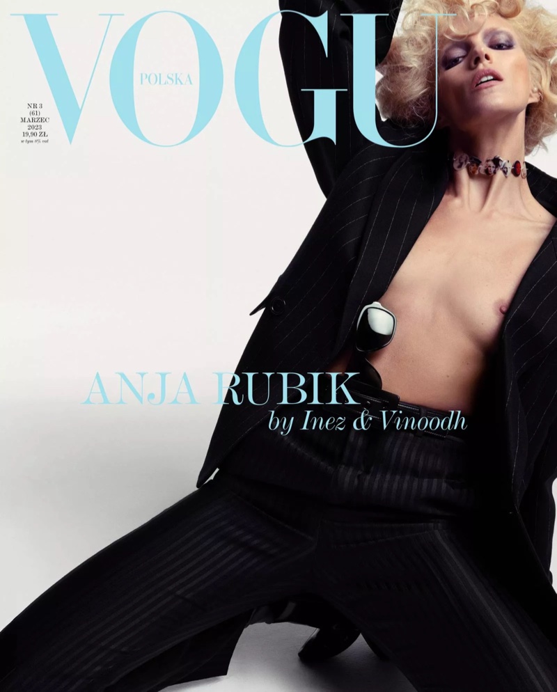 Anja Rubik Topless Vogue Poland Cover 2023