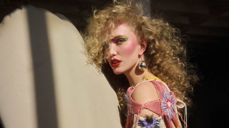 Kim van der Laan Wears Arty Fashion for Vogue Greece