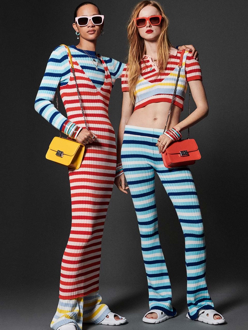 Playful stripes stand out in the Benetton spring-summer 2023 campaign.
