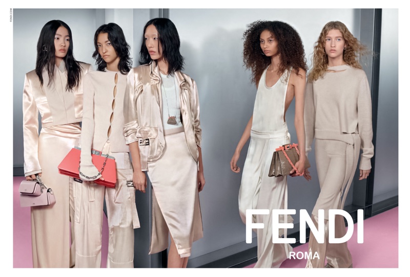 Yanan Wan, América González, Sora Choi, Enya Davis, and Apolline Rocco Fohrer star in Fendi spring-summer 2023 campaign.