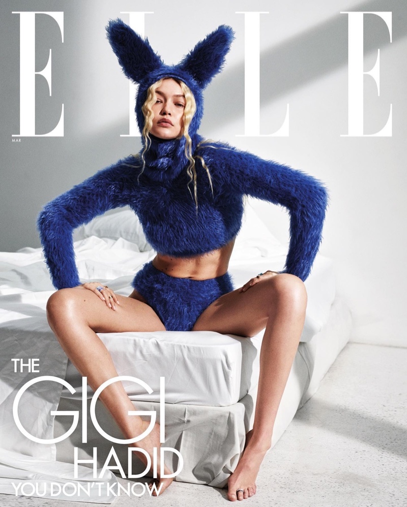 Gigi Hadid Bunny Ears Elle Cover 2023