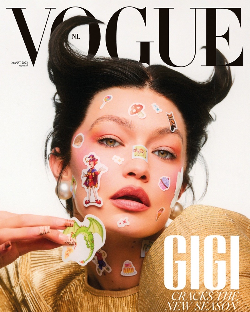 Gigi Hadid Dark Hair Vogue Netherlands Cover