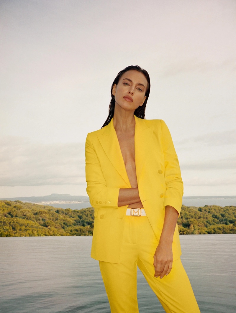 Irina Shayk Yellow Pantsuit Marella