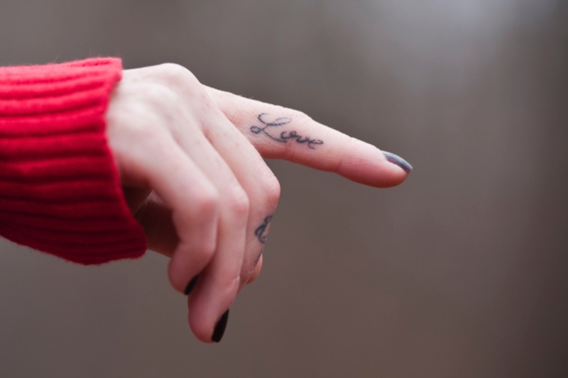 Love Side Finger Tattoo