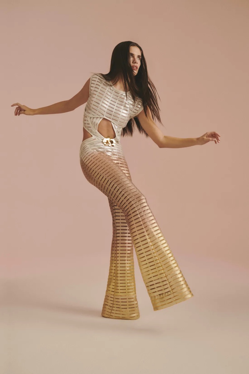 Sara Sampaio Genny Metallic Jumpsuit