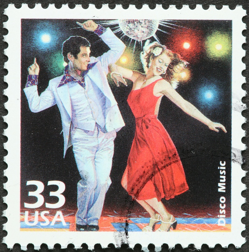Stamp Disco Style Dancing Couple