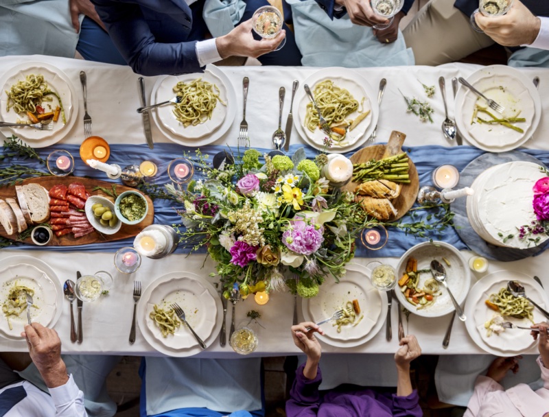 Table Setting Aerial View