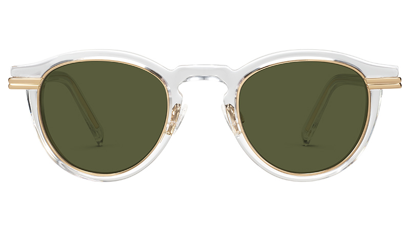 Warby Parker Arti Sunglasses in Crystal with Polished Gold $175