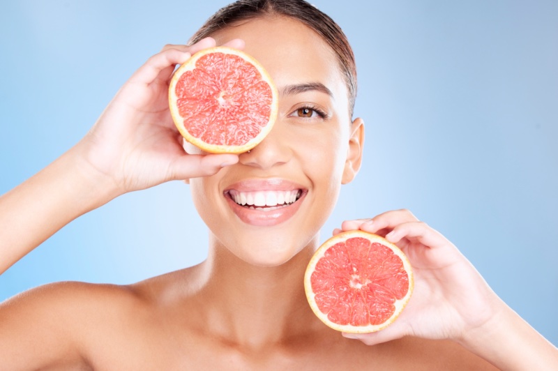 Woman Beauty Grapefruit Vitamins for Skin