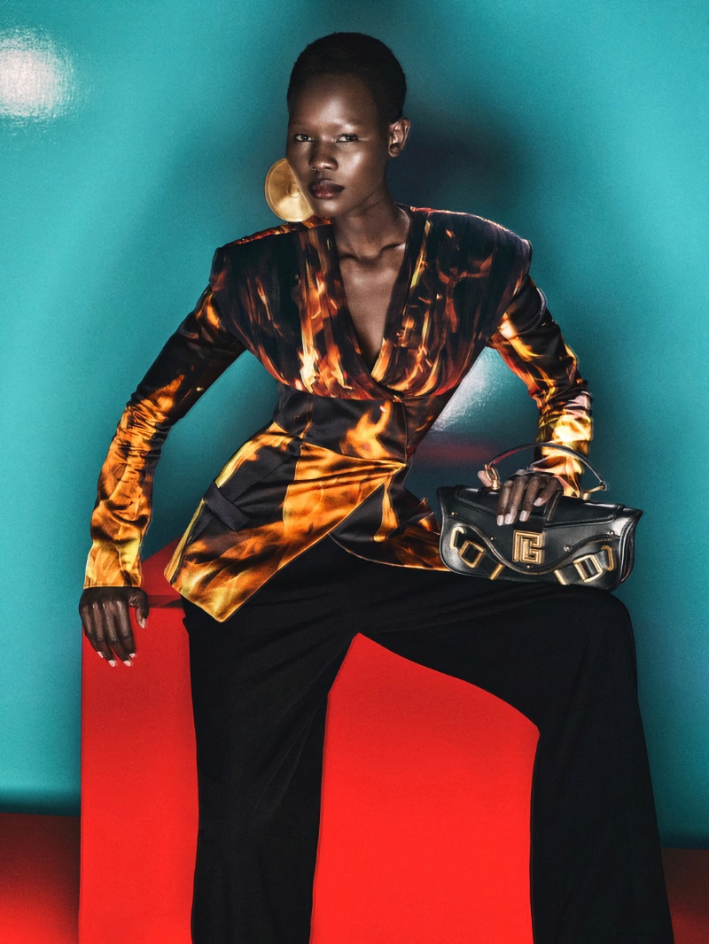 Shanelle Nyasiase poses for Balmain spring-summer 2023 campaign.