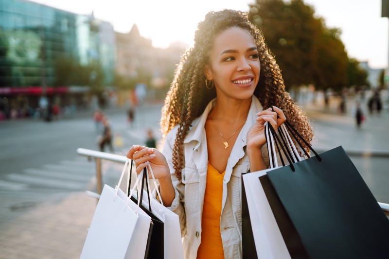 Black Woman Shopping Bags